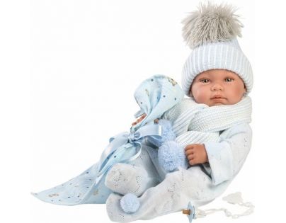 Llorens 84337 New born chlapček realistická bábika bábätko s celovinylovým telom 43 cm