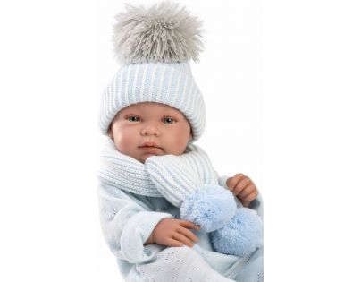 Llorens 84337 New born chlapček realistická bábika bábätko s celovinylovým telom 43 cm