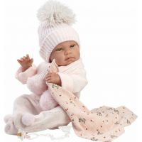 Llorens 84338 New born dievčatko realistická bábika bábätko s celovinylovým telom 43 cm 2