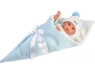 Llorens Bábika New Born chlapček v modrej zavinovačke