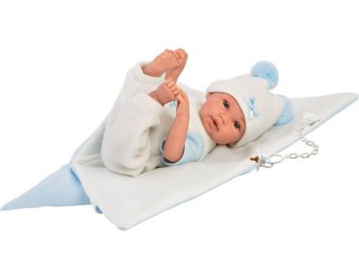 Llorens Bábika New Born chlapček v modrej zavinovačke