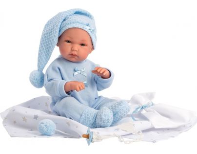 Llorens bábika New Born chlapček v modrej čiapke - Poškodený obal