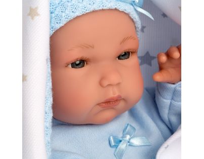 Llorens bábika New Born chlapček v modrej čiapke - Poškodený obal