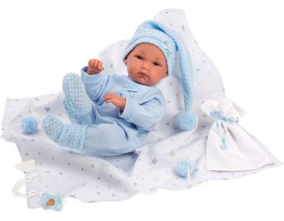 Llorens bábika New Born chlapček v modrej čiapke - Poškodený obal