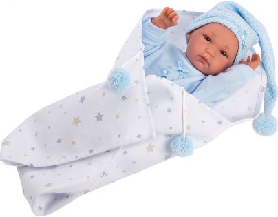 Llorens bábika New Born chlapček v modrej čiapke - Poškodený obal