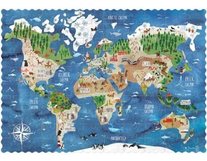 Londji Puzzle vreckové Okolo sveta 100 dielikov
