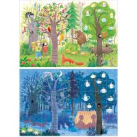 Londji Puzzle obojstranné Deň a noc v lese 2 x 50 dielikov 2
