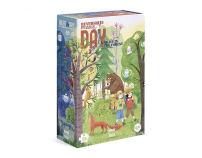 Londji Puzzle obojstranné Deň a noc v lese 2 x 54 dielikov