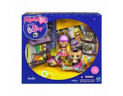 Hasbro 21462 - Littlest Pet Shop - Panenka Blythe se skútrem a zvířátkem