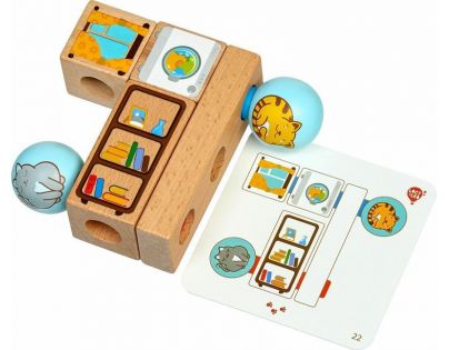 Lucy & Leo Drevená skladačka s predlohami Hravé mačky