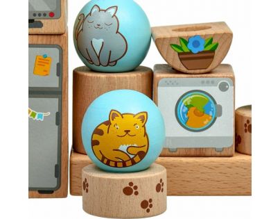 Lucy & Leo Drevená skladačka s predlohami Hravé mačky