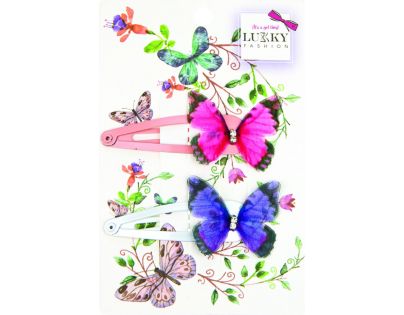 Lukky Fashion Sponky set Motýliky s kamienkami dvojbalenie
