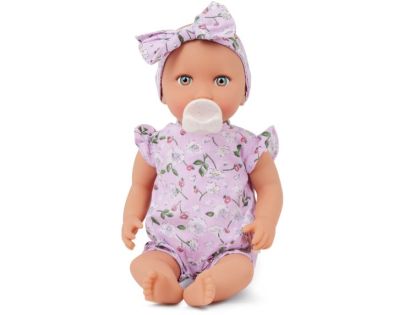 LullaBaby Bábika 35 cm v overale s čelenkou Floral Lila