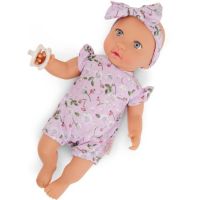 LullaBaby Bábika 35 cm v overale s čelenkou Floral Lila 4