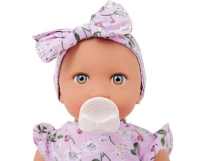LullaBaby Bábika 35 cm v overale s čelenkou Floral Lila