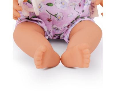 LullaBaby Bábika 35 cm v overale s čelenkou Floral Lila