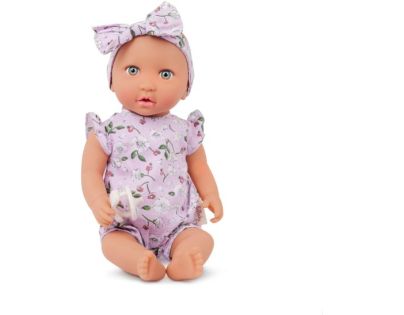 LullaBaby Bábika 35 cm v overale s čelenkou Floral Lila