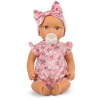 LullaBaby Bábika 35 cm v overale s čelenkou Floral Pink 2