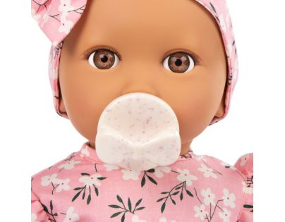 LullaBaby Bábika 35 cm v overale s čelenkou Floral Pink