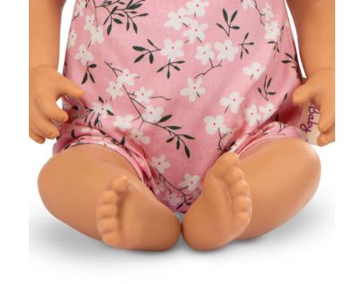 LullaBaby Bábika 35 cm v overale s čelenkou Floral Pink