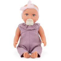 LullaBaby Bábika 35 cm v overale s čelenkou Lila 2