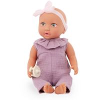 LullaBaby Bábika 35 cm v overale s čelenkou Lila 4