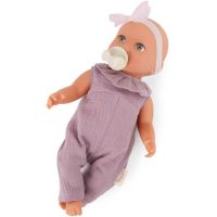 LullaBaby Bábika 35 cm v overale s čelenkou Lila 3