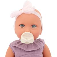 LullaBaby Bábika 35 cm v overale s čelenkou Lila 5