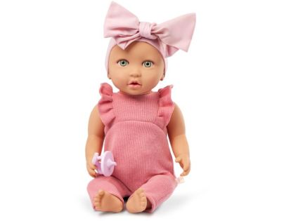 LullaBaby Bábika 35 cm v overale s čelenkou Lila II
