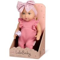 LullaBaby Bábika 35 cm v overale s čelenkou Lila II