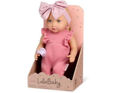 LullaBaby Bábika 35 cm v overale s čelenkou Lila II