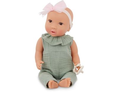 LullaBaby Bábika 35 cm v overale s čelenkou