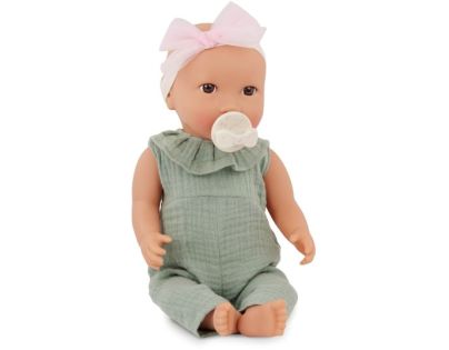 LullaBaby Bábika 35 cm v overale s čelenkou