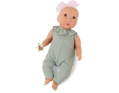 LullaBaby Bábika 35 cm v overale s čelenkou