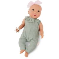 LullaBaby Bábika 35 cm v overale s čelenkou 4