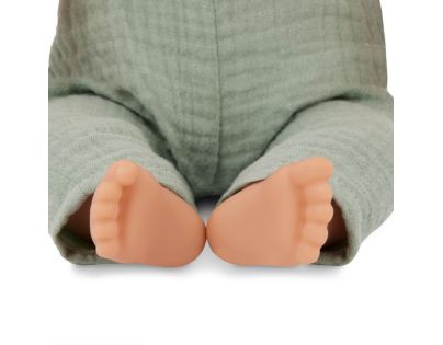 LullaBaby Bábika 35 cm v overale s čelenkou