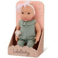 LullaBaby Bábika 35 cm v overale s čelenkou