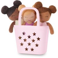 LullaBaby Bábiky plyšové do vane v košíku Pink 3