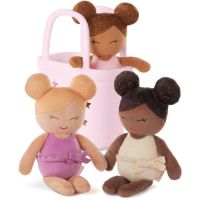 LullaBaby Bábiky plyšové do vane v košíku Pink 2