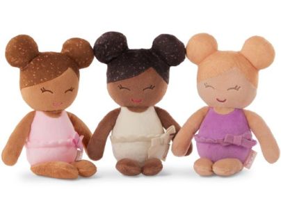 LullaBaby Bábiky plyšové do vane v košíku Pink