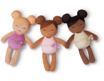 LullaBaby Bábiky plyšové do vane v košíku Pink