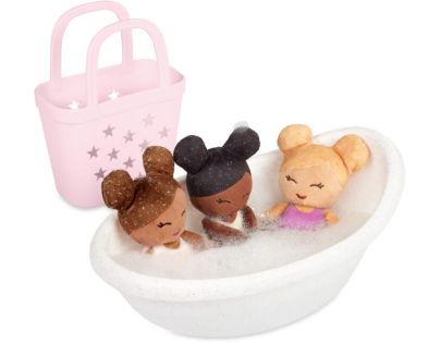 LullaBaby Bábiky plyšové do vane v košíku Pink