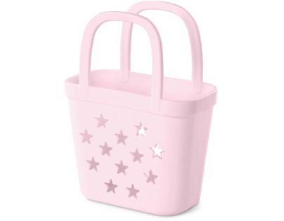 LullaBaby Bábiky plyšové do vane v košíku Pink