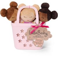 LullaBaby Bábiky plyšové do vane v košíku Pink