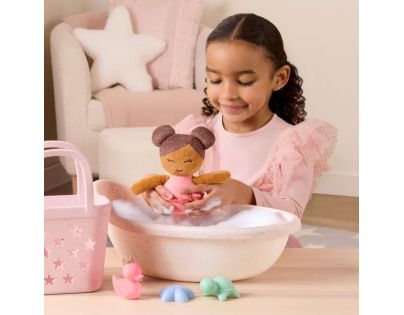 LullaBaby Bábiky plyšové do vane v košíku Pink