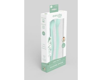 Lyžička silikón 2ks mint green