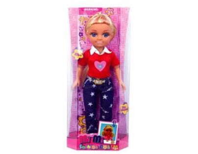 Mac Toys Panenka a módní doplňky Růžové triko a jeansy