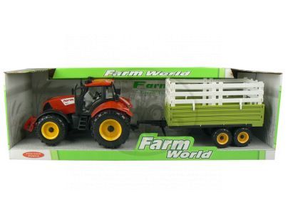Mac Toys Traktor s valníkem - Červený s nástavbou