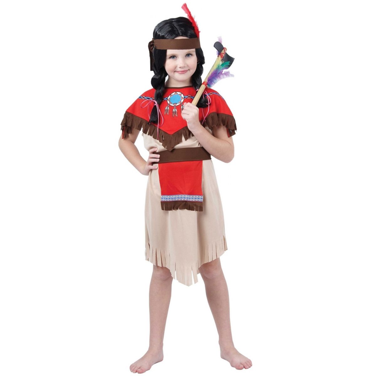 Made Detský kostým Indiánka s čelenkou 120 - 130 cm