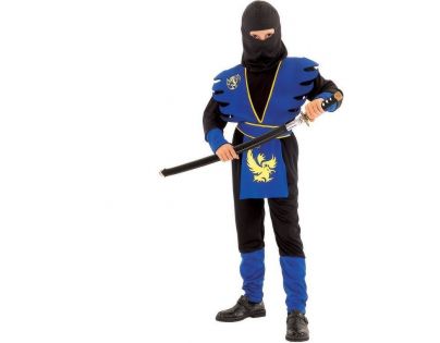 Made Detský kostým Ninja v modrom 130 - 140 cm
